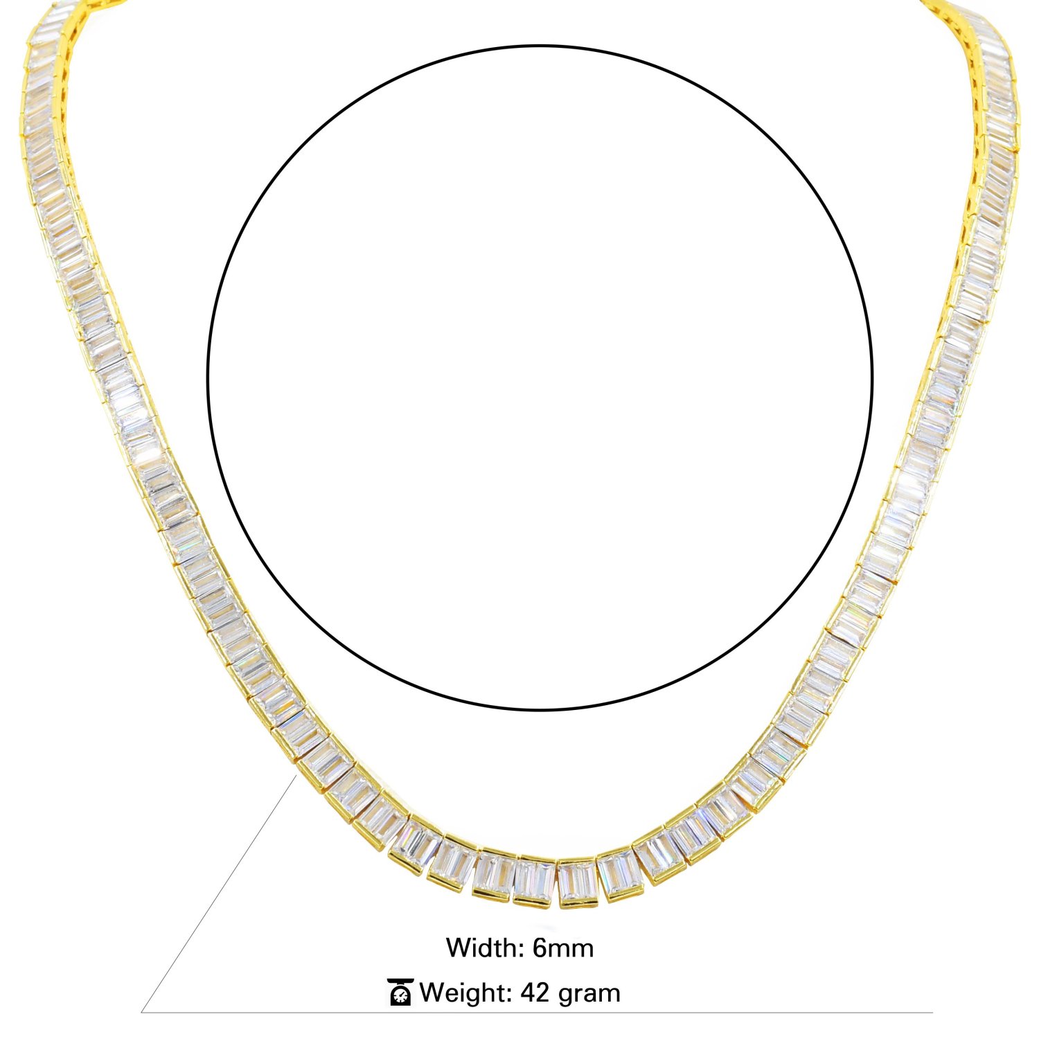 Iced Out Bling Zirkonia Tennis Kette - GLAMOROUS SQUARE 6mm - Bild 5 von 9
