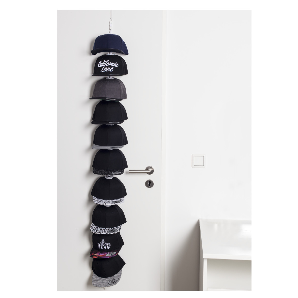 Flexfit CapRack Cap holder with 10 clips for up to 30 caps