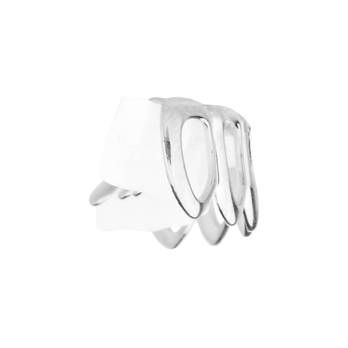 Grillz Dentaire Argenté - Taille Unique - Fond Creux (Hollow Bottom) - Neuf Avec Étiquettes - Marque ICED OUT