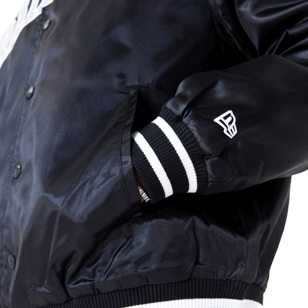 Veste Bomber Satinée New Era Las Vegas Raiders - Noire, Neuve Avec étiquettes, Pour Homme