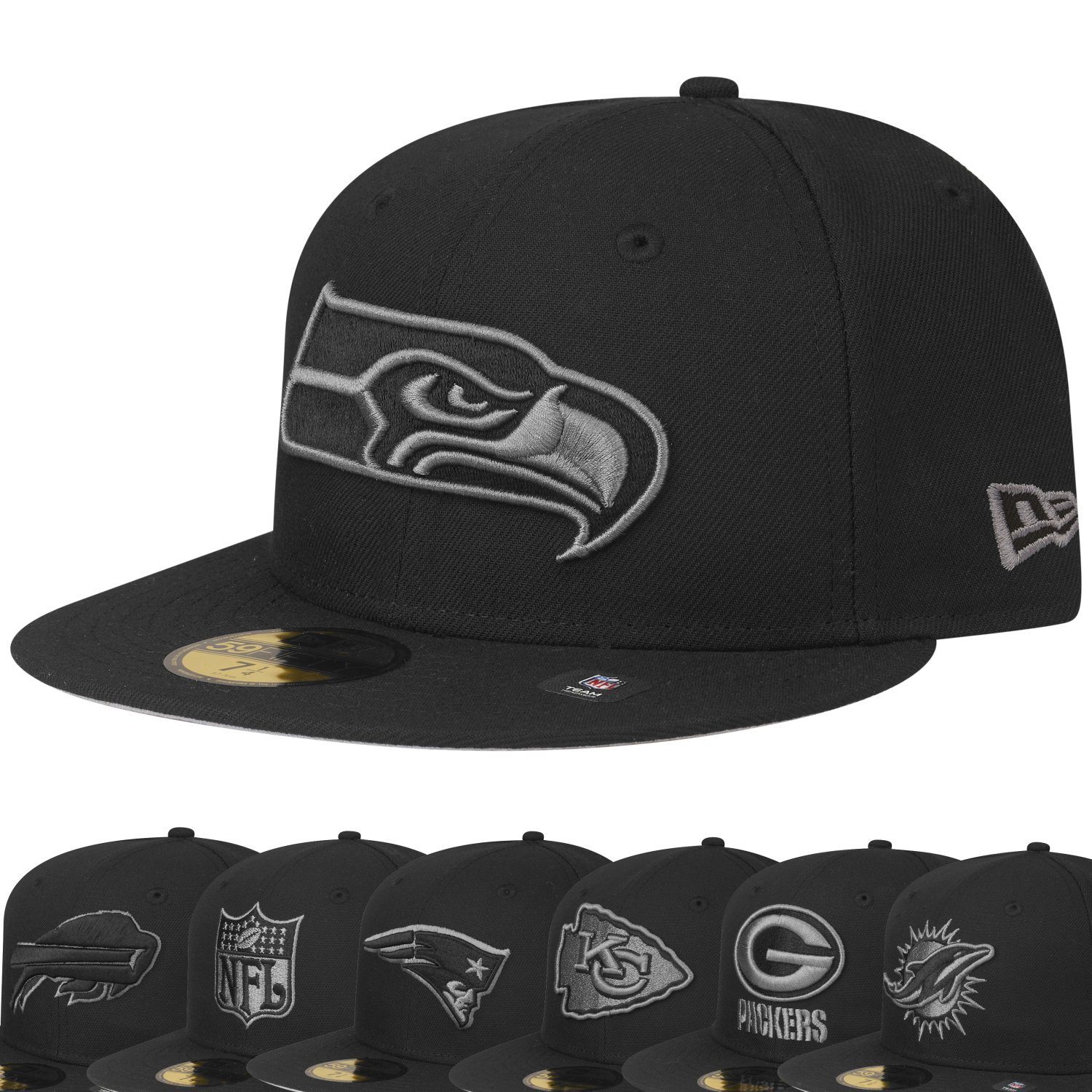 New Era 59Fifty Fitted Cap - NFL TEAMS black / graphite | eBay