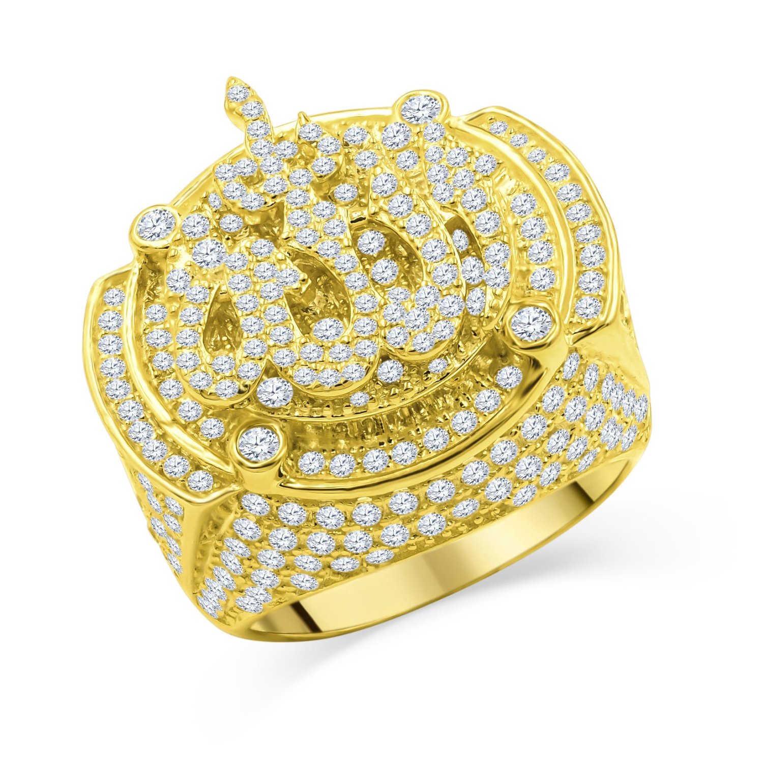 Серебряное кольцо с микро-покрытием из серебра 925 пробы - ALLAH HILAL 22590₽