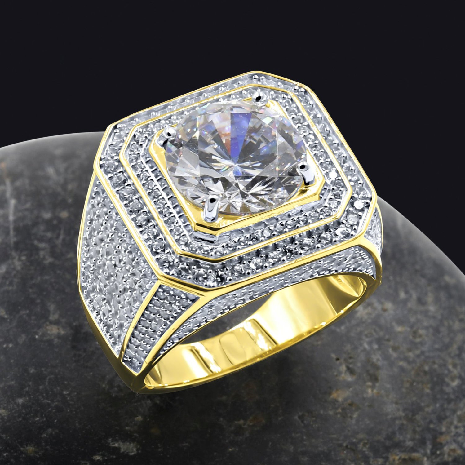 Серебряное кольцо со льдом из серебра 925 пробы - РОСКОШНОЕ 22790₽