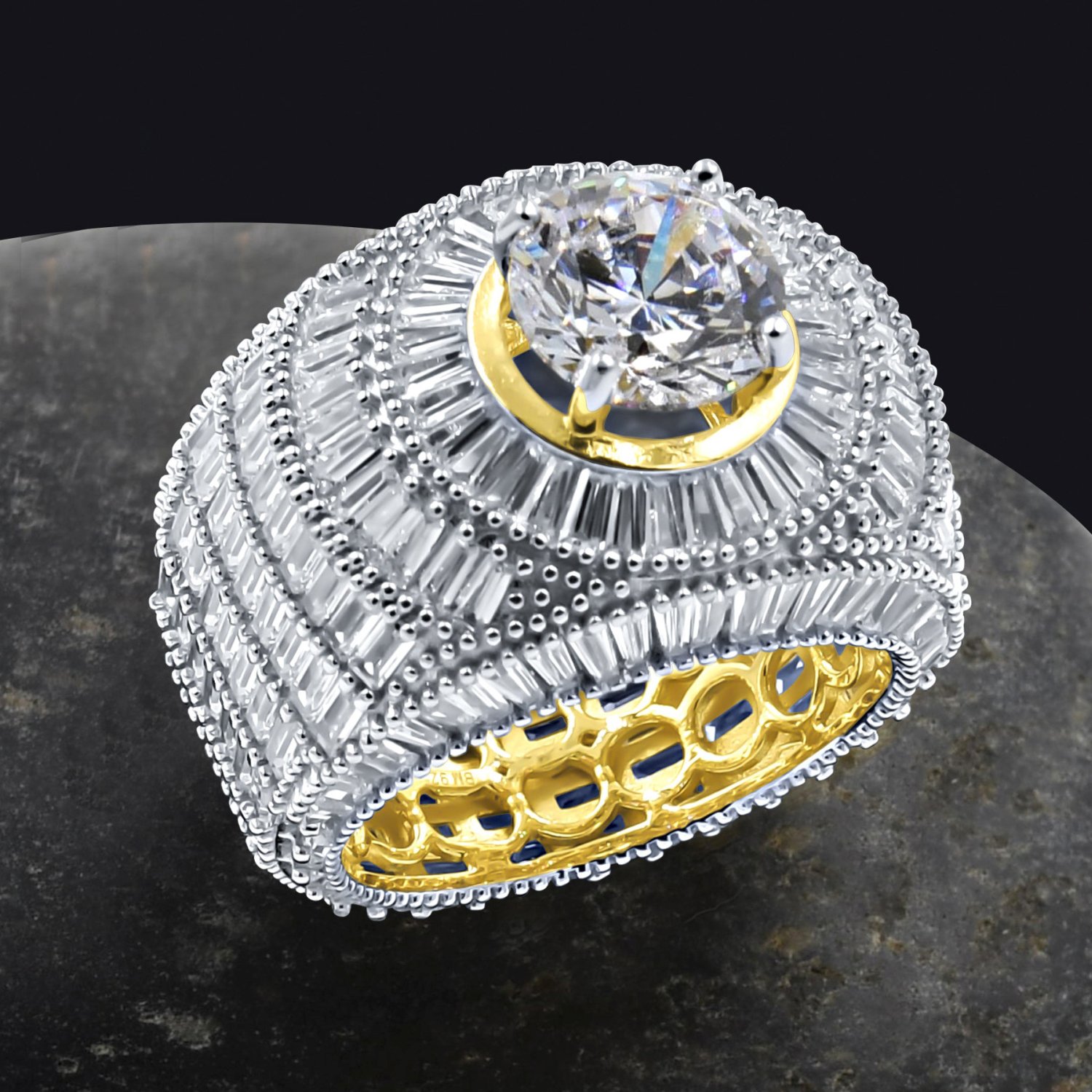 Sterling 925er Silber Iced Out Ring - CROWN 22790₽