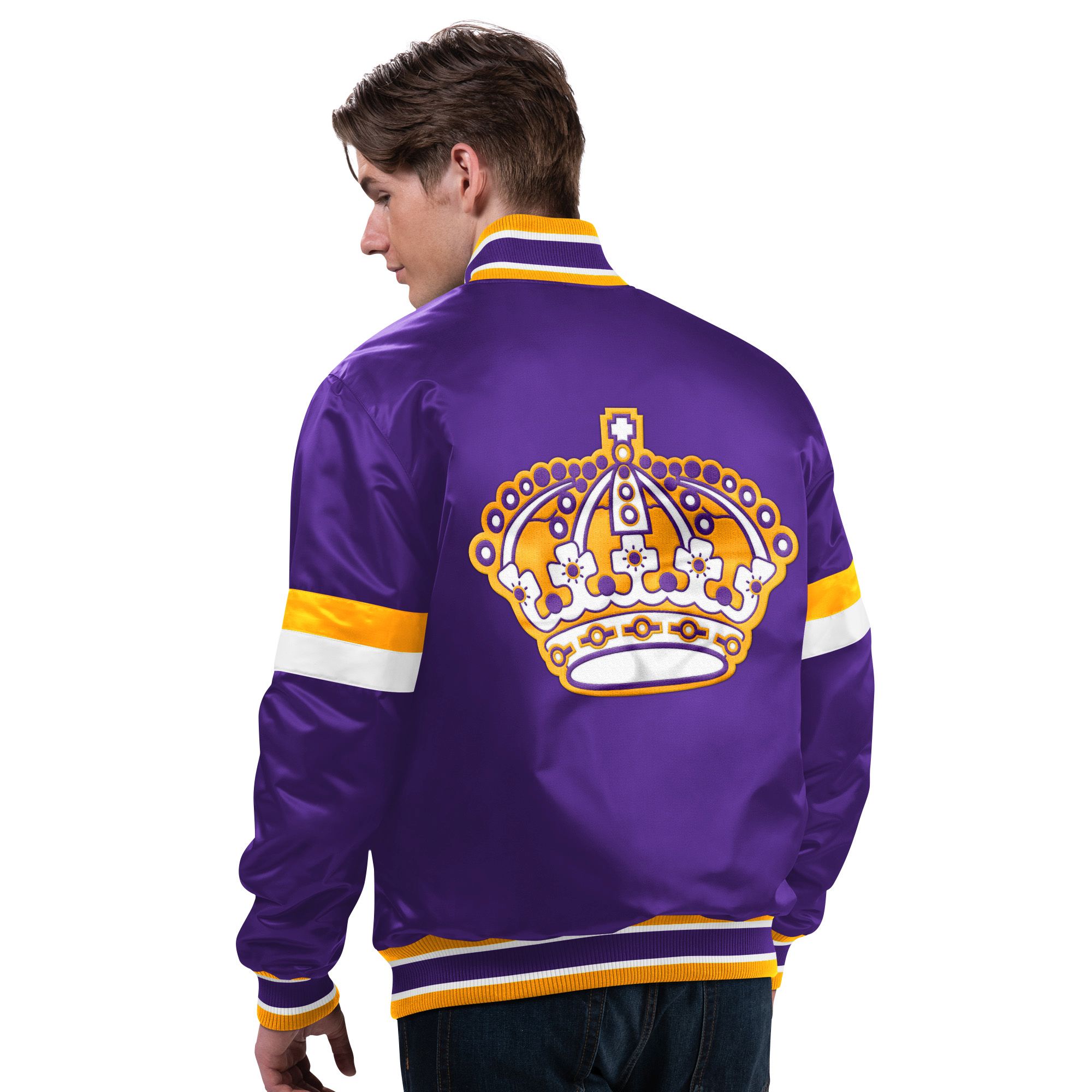 STARTER NHL Los Angeles Kings DIVE PLAY Varsity Satin Jacket | eBay