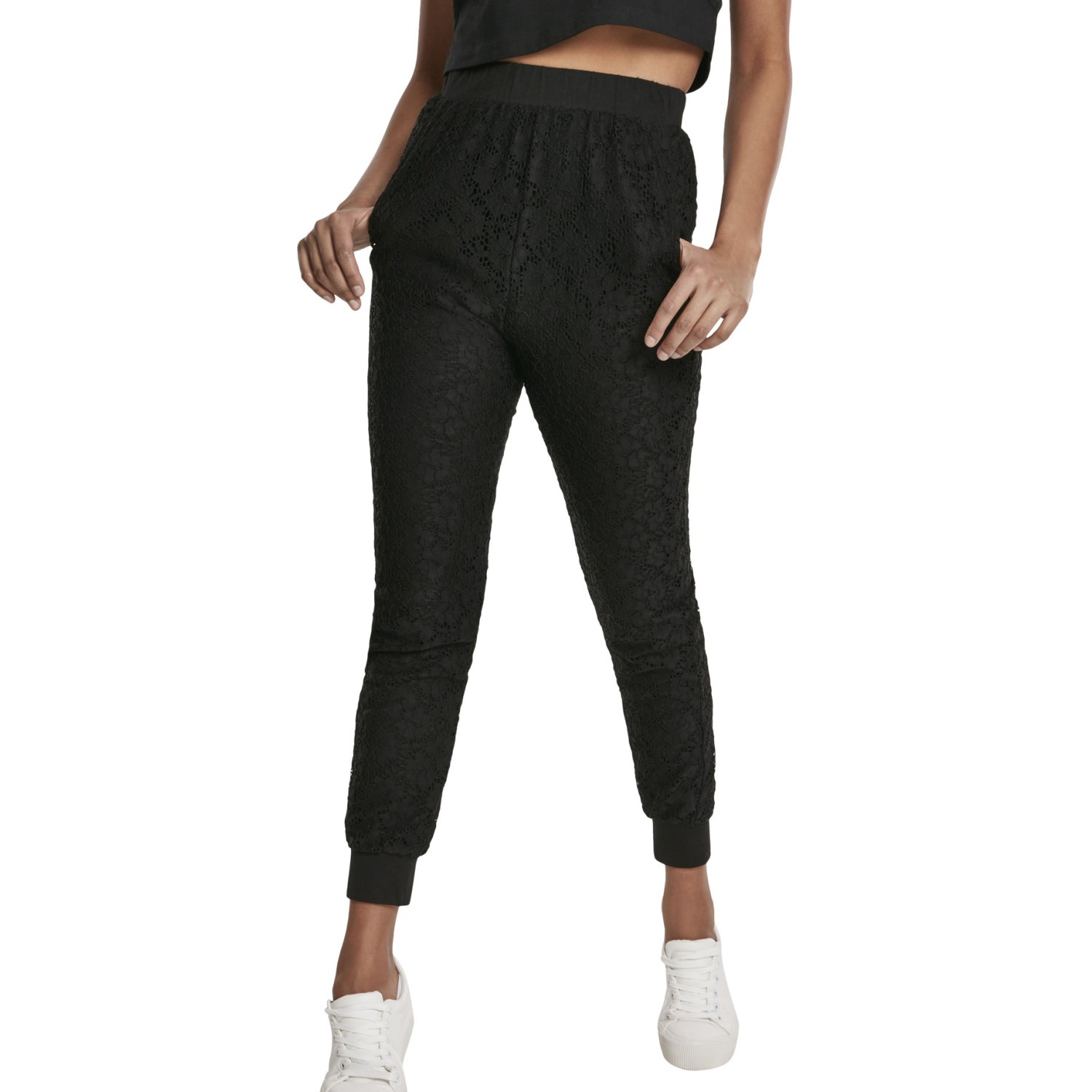Urban Classics Women's Jersey Leggings - Slim Fit Black Cotton Blend Leggings