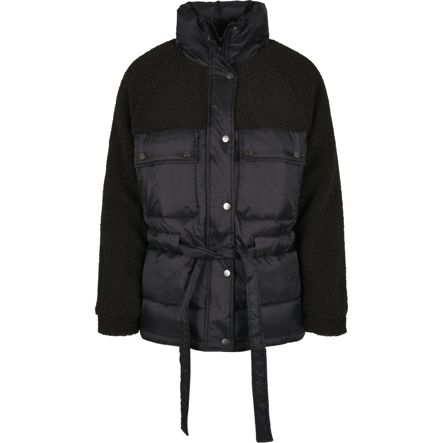 Urban Classics Ladies Sherpa Puffer Jacket Black