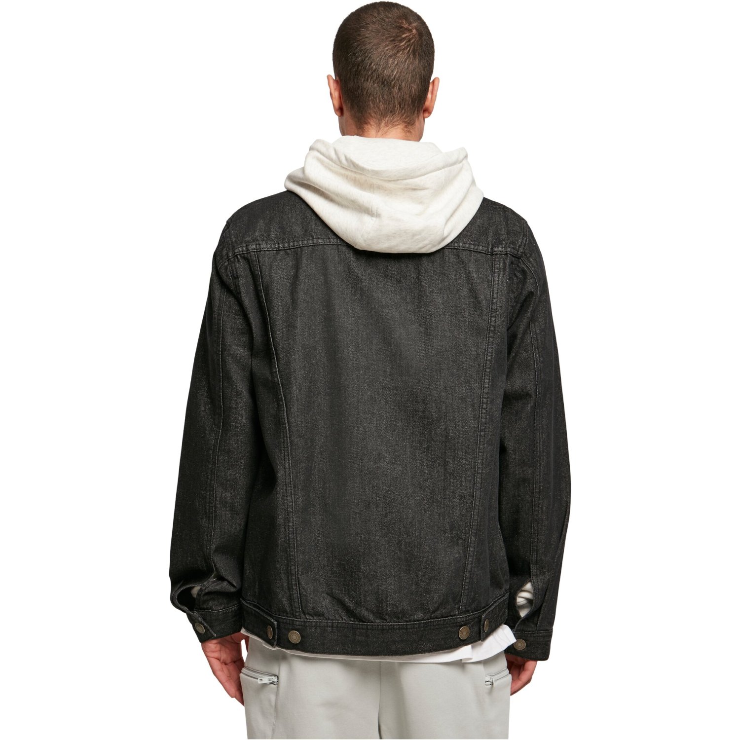 Urban Classics Women's Organic College Sweat Jacket - Black, Ribbed Cuffs, Snap Front (Size XS) - View #2