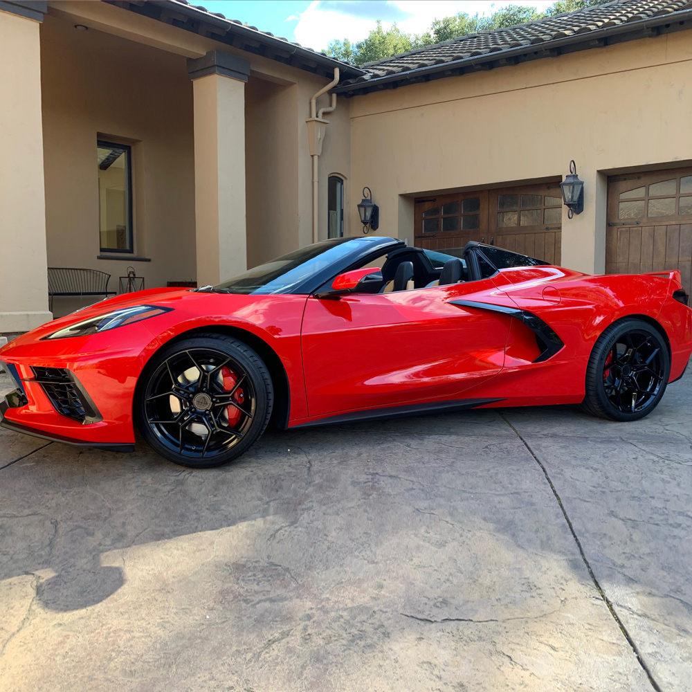 20" Blaque Diamond BD-F25 Black 20x9 20x12 Wheels Rims Chevrolet Corvette C8 - Picture 7 of 12