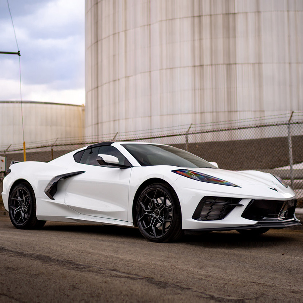 20" Blaque Diamond BD-F25 Black 20x9 20x12 Wheels Rims Chevrolet Corvette C8 - Picture 3 of 12