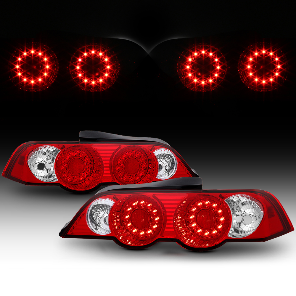 Red Clear Tail Light For 02 04 Acura Rsx 2dr Coupe Dc5 At Mt Led Brake Lamp Pair Ebay
