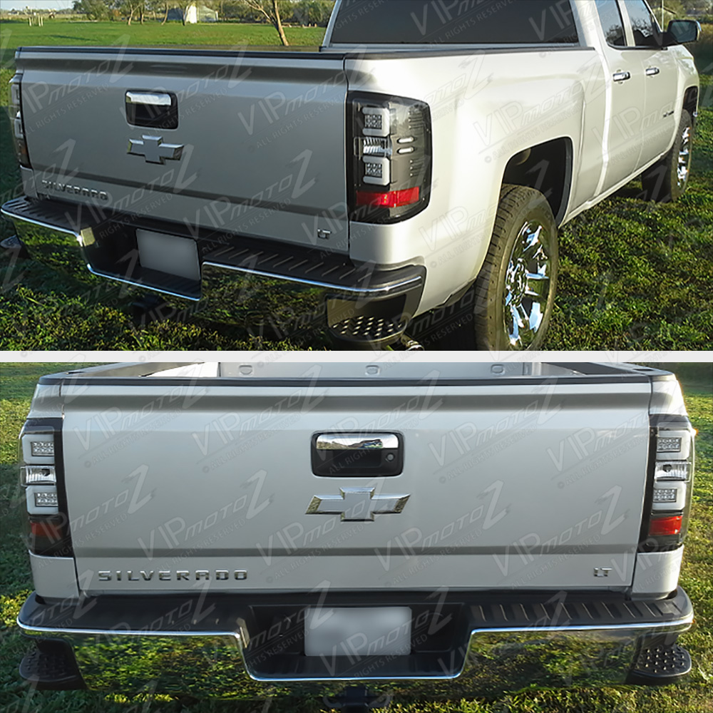 "FIBER OPTIC C-SHAPE TUBE" For 14-18 Chevy Silverado Black LED Tail