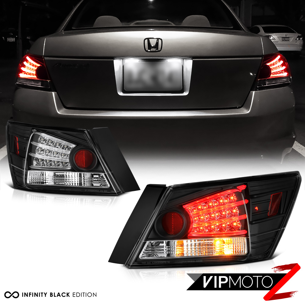 Honda Accord 0812 CP2/CP3 DX LX EX SE 4DR LED Black Tail Light Rear