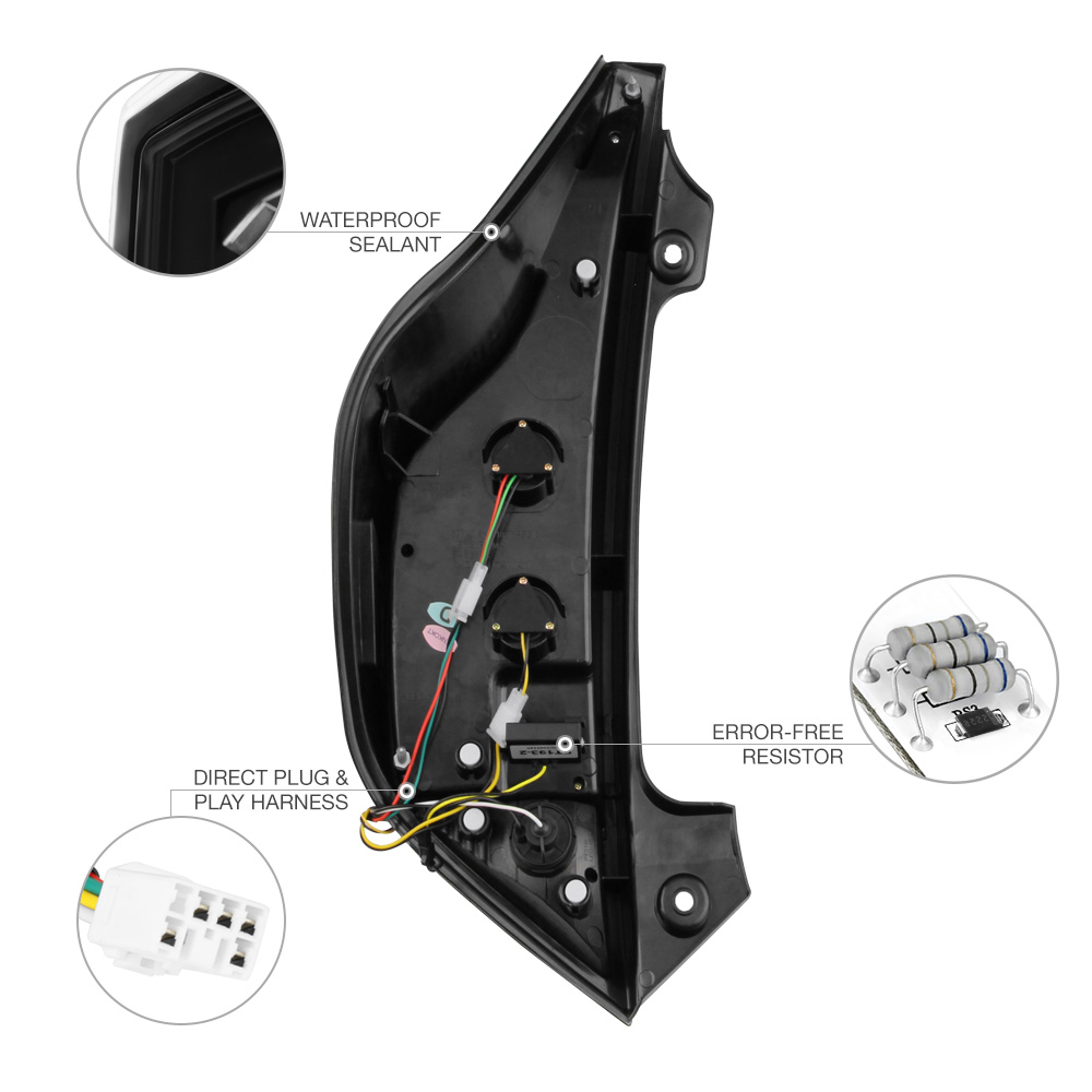 20122016 Toyota Prius C Aqua NHP10 Black LED Rear Brake Lamp Tail