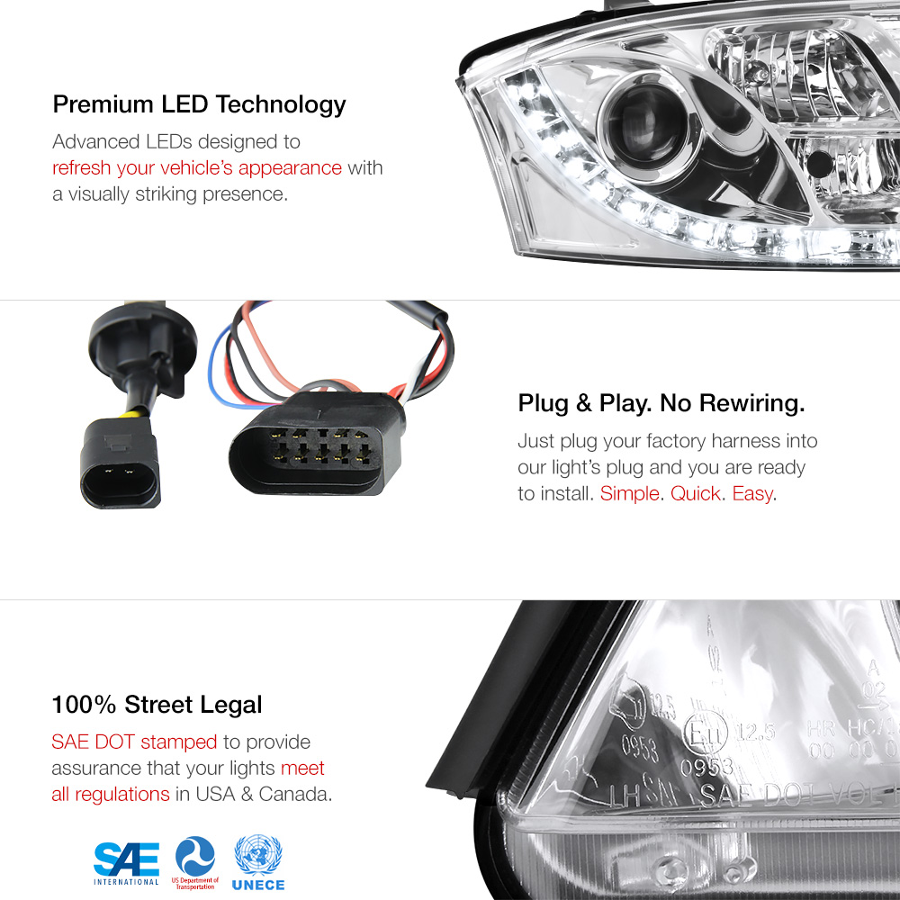 19992006 Audi TT Quattro Chrome Euro Style LED Daytime Running