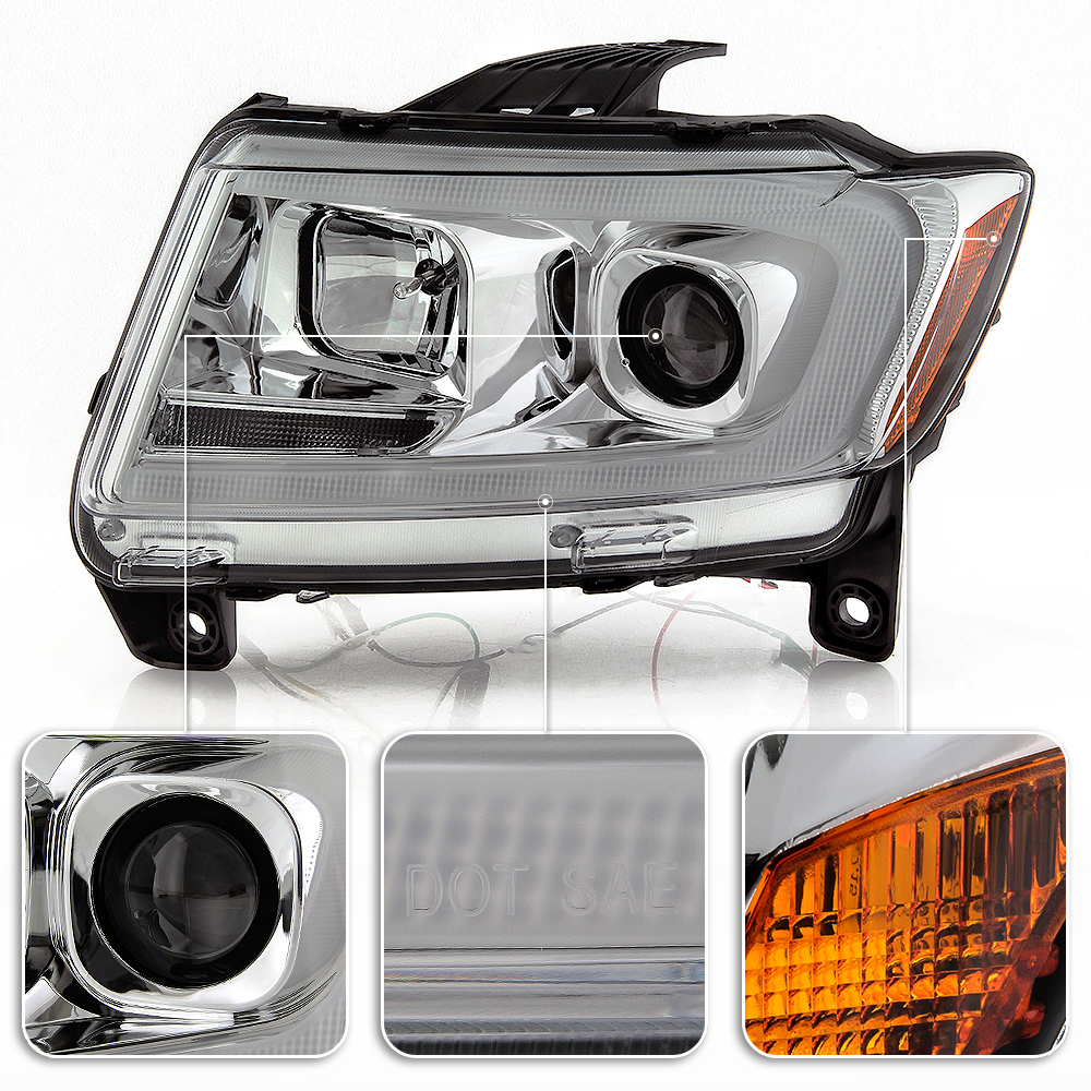 For 1113 Jeep Grand Cherokee LED Swithback Turn Signal Projector