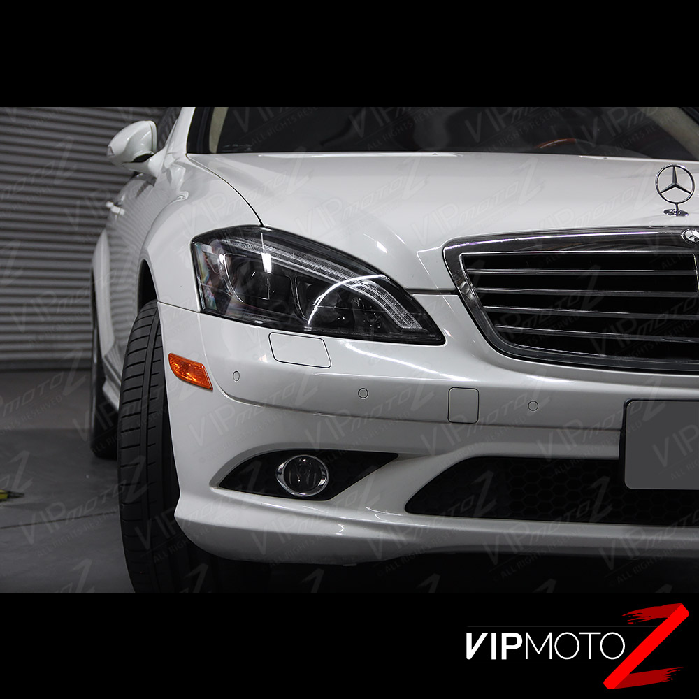 Black 20072013 Mercedes W221 S550 [LED DRL] Projector Headlights Pair