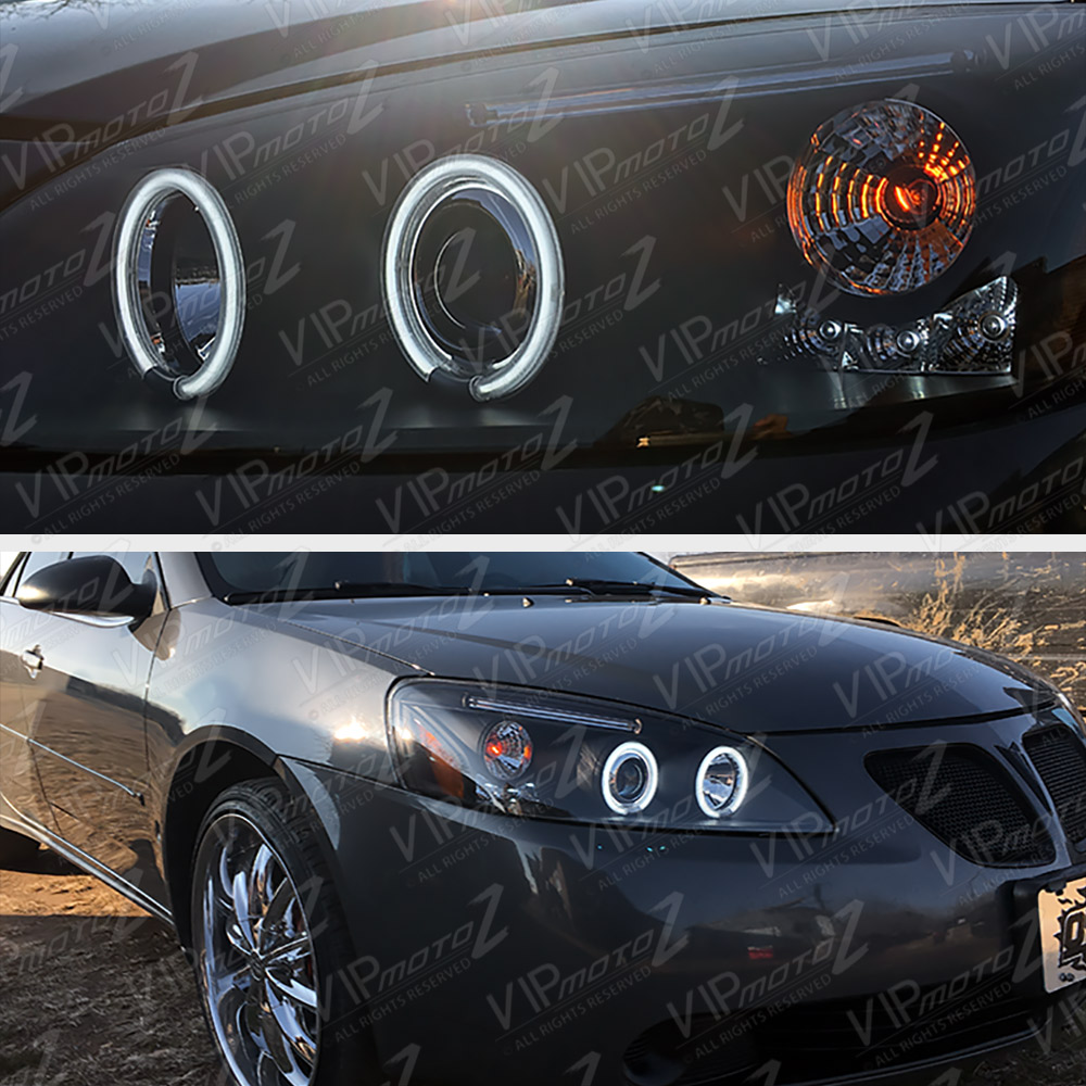 20052010 Pontiac G6 GT GTP GXP BASE Black CCFL Halo Rim LED Headlights Headlamp eBay