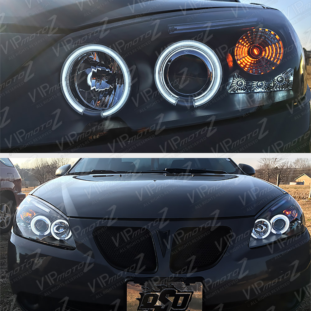 20052010 Pontiac G6 GT Base Black "HALO+LED" Projector Headlights