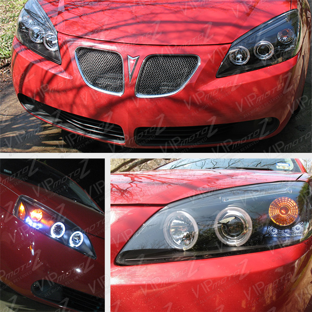 20052010 Pontiac G6 GT Base Black "HALO+LED" Projector Headlights