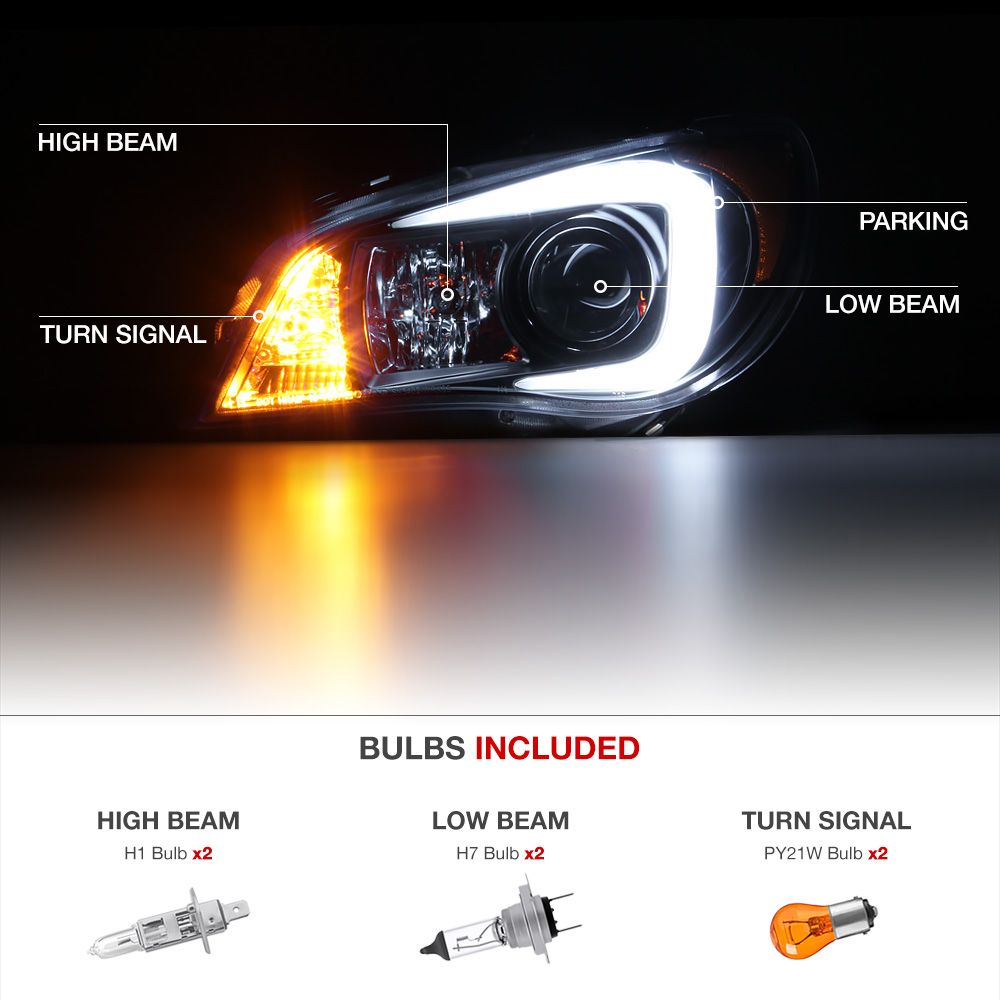 For 20062007 Subaru Hawkeye WRX "NEON TUBE" Projector Headlight Lamp Left+Right eBay