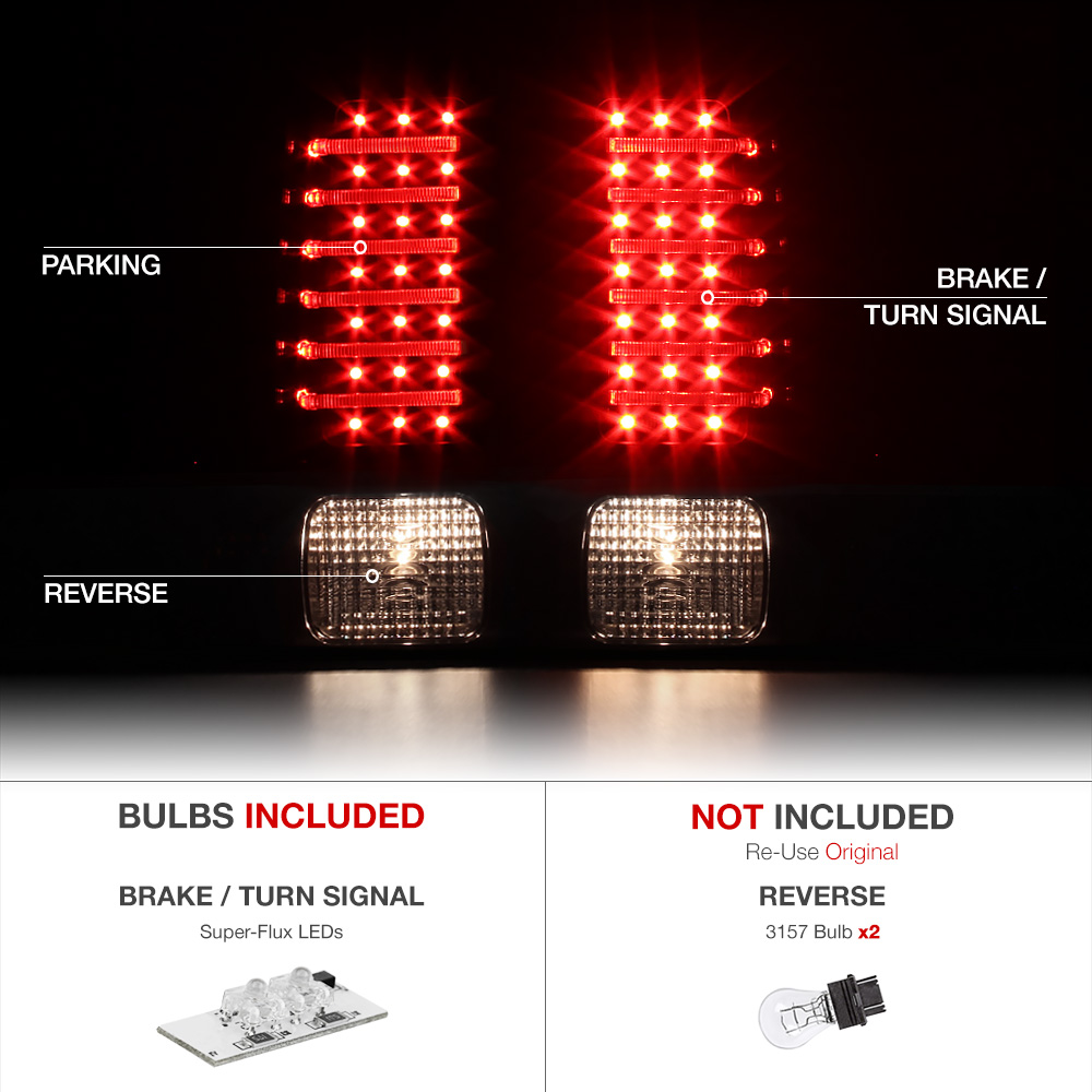 20062010 Hummer H3 Black L.E.D Neon Tube Tail Light Brake Signal Lamp