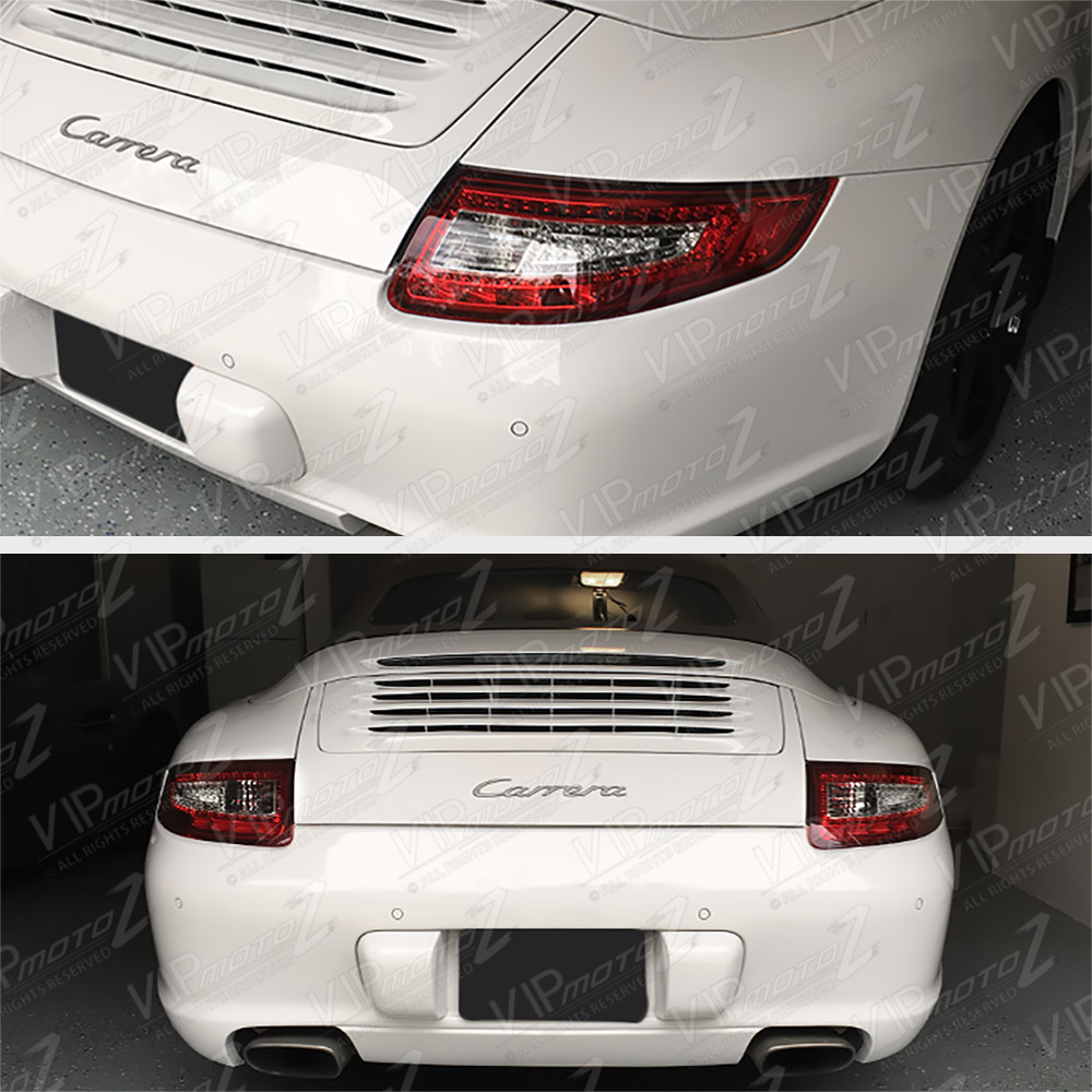 200508 Porsche 997 RED/CLEAR LED Tail Lights Pair Left+Right Brake Signal Lamps 7425935396388