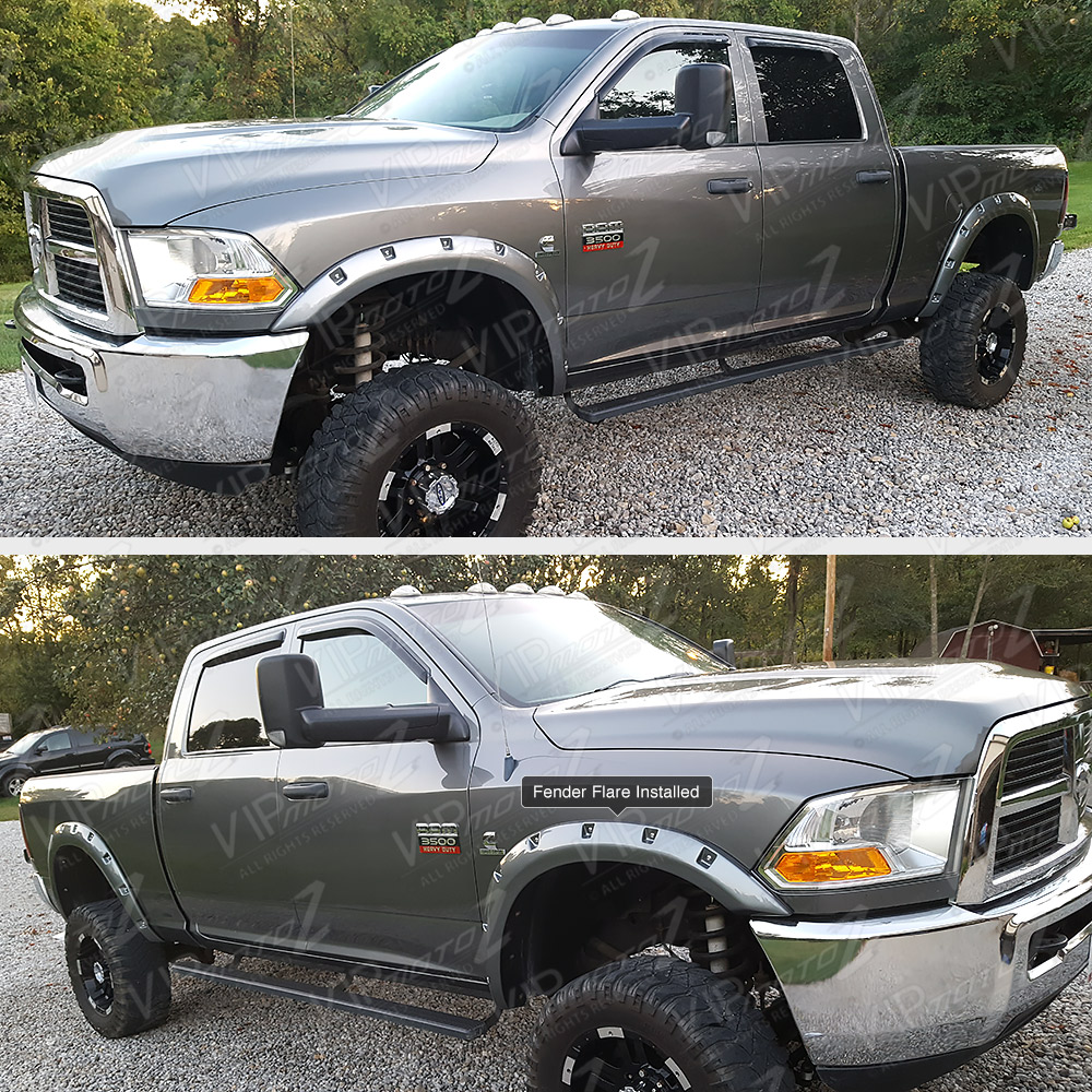 20102015 Dodge Ram 2500 3500 POCKETRIVETED Paintable Fender Flares Trim Add On eBay