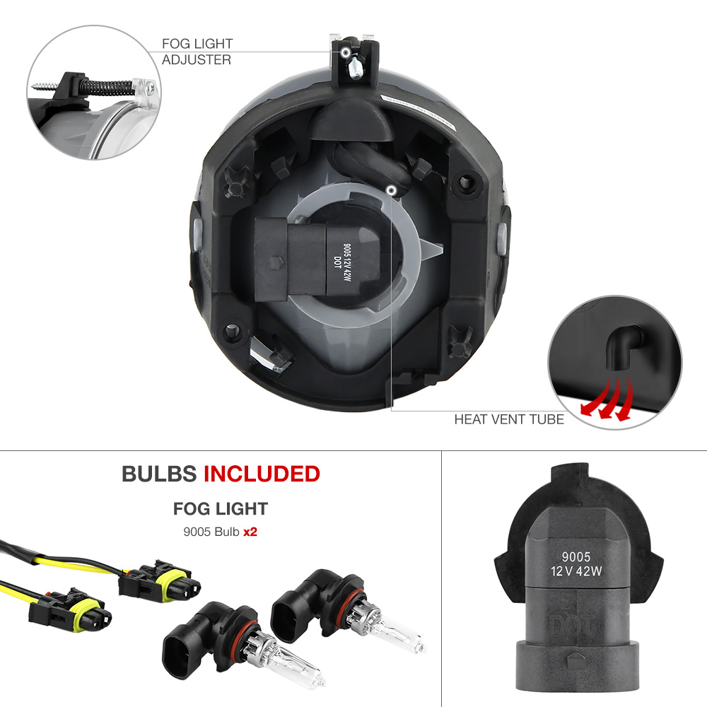 Crystal Clear Fog Light Bumper Lamp+Wiring L+R 05-08 Chrysler Sebring