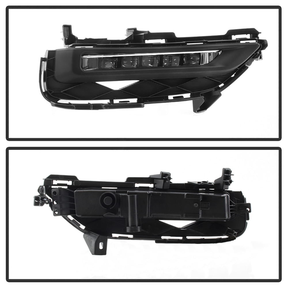 For 16-18 Honda Accord Coupe EX Touring Chrome LED Strip Fog Driving