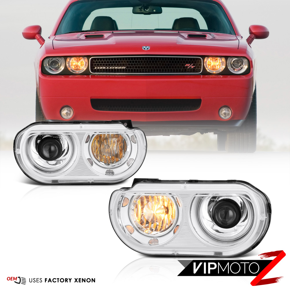 20082014 Dodge Challenger [FACTORY D1S MODEL] Chrome Front Headlights Assembly 7425944219296 eBay