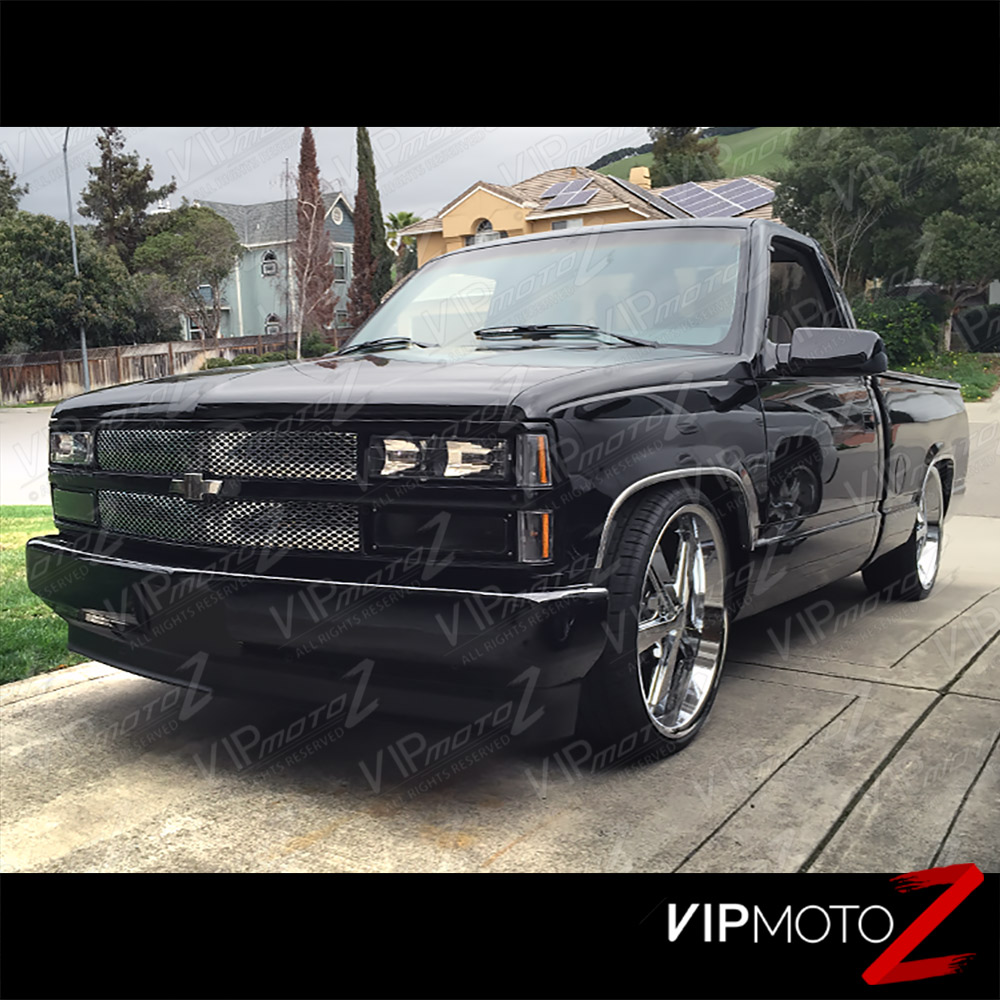 19881993 Chevy Silverado C10 CK 1500 2500 Bumper Headlight Black LED