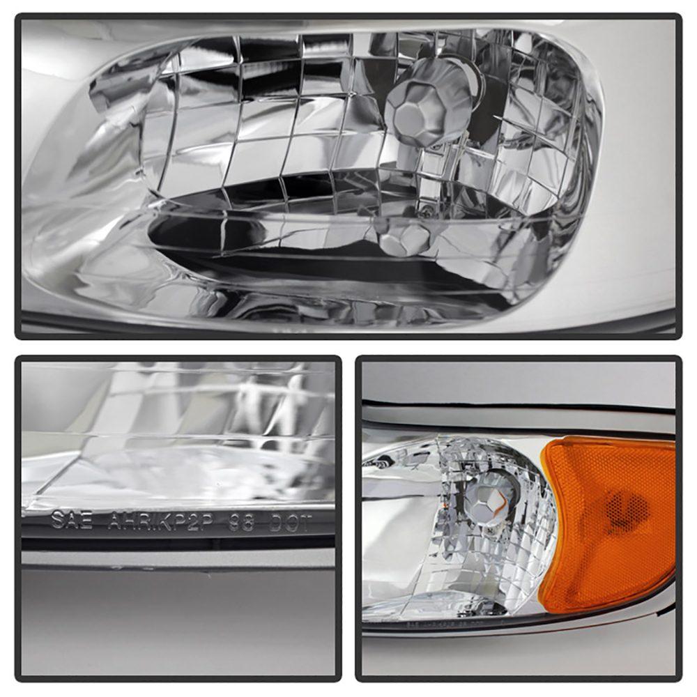 Gold Shrine For Lincoln Town Car Headlights Lamps Set 1998