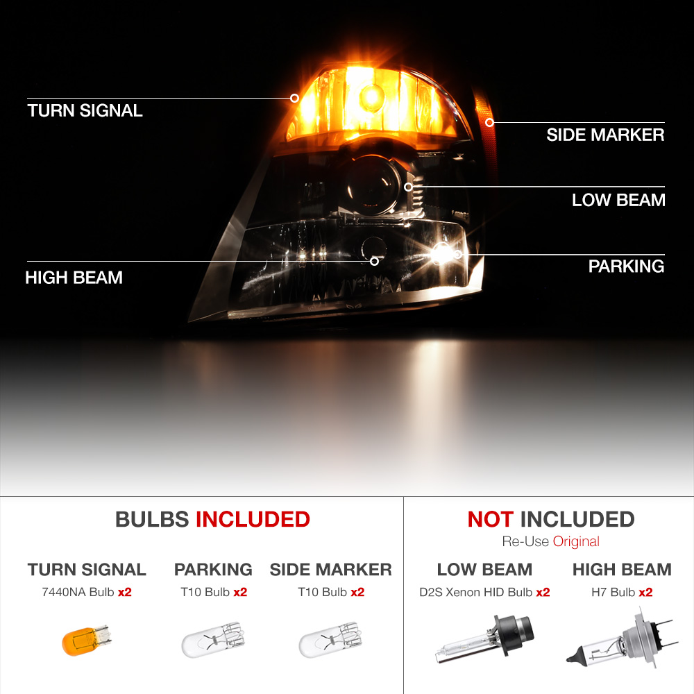 For 2003 2004 2005 Nissan 350Z VQ35 Black "FACTORY XENON" Headlight