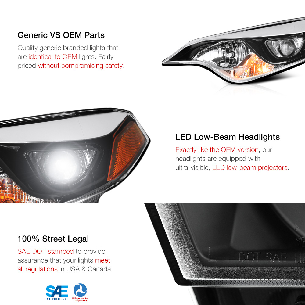 For 20142016 Toyota Corolla Driver Side Chrome Factory Headlight