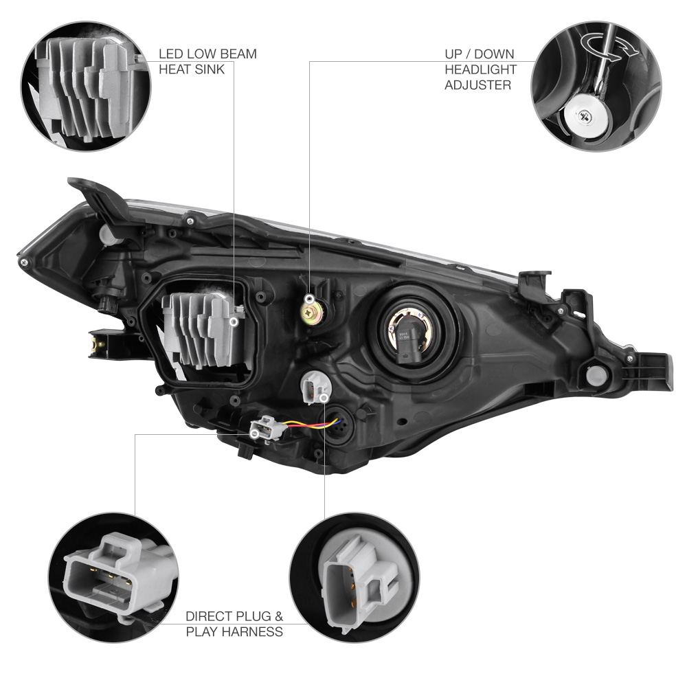 For 20142016 Toyota Corolla Driver Side Chrome Factory Headlight