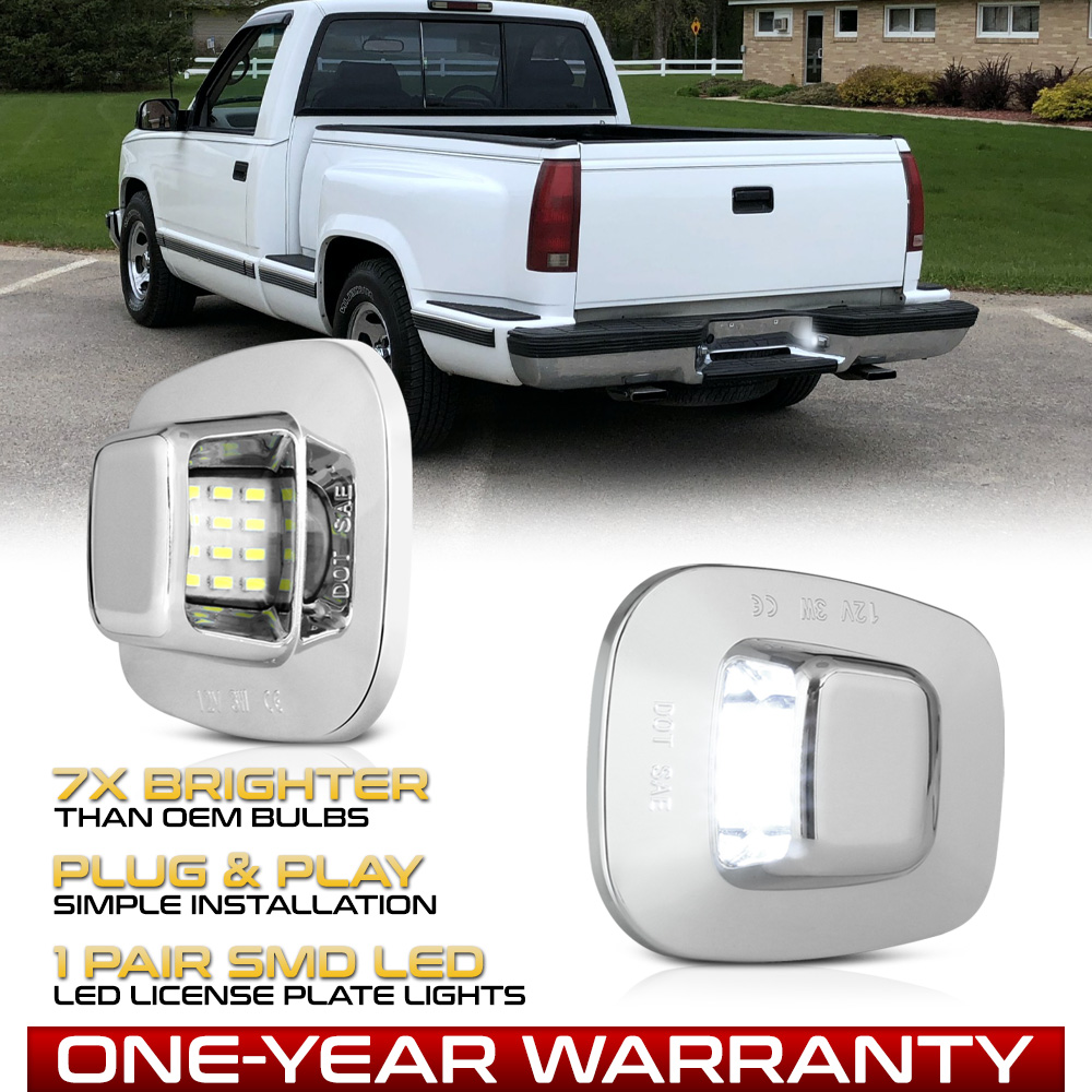 [CHROME BEZEL] Full LED License Plate Light For Chevy C/K 1500 2500