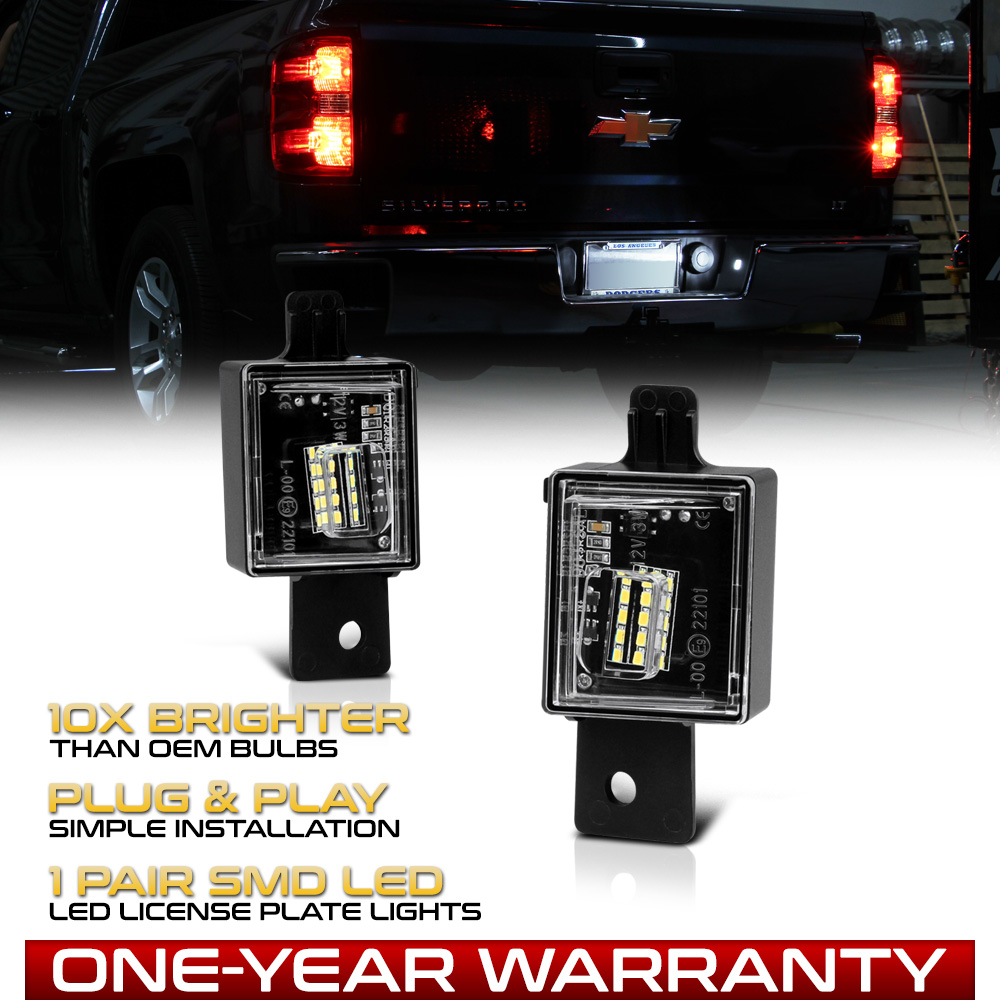 2019-2020 Chevy Silverado & GMC Sierra WHITE LED LICENSE PLATE LIGHTS 2019-2020 Chevy Silverado & GMC Sierra WHITE LED LICENSE PLATE LIGHTS