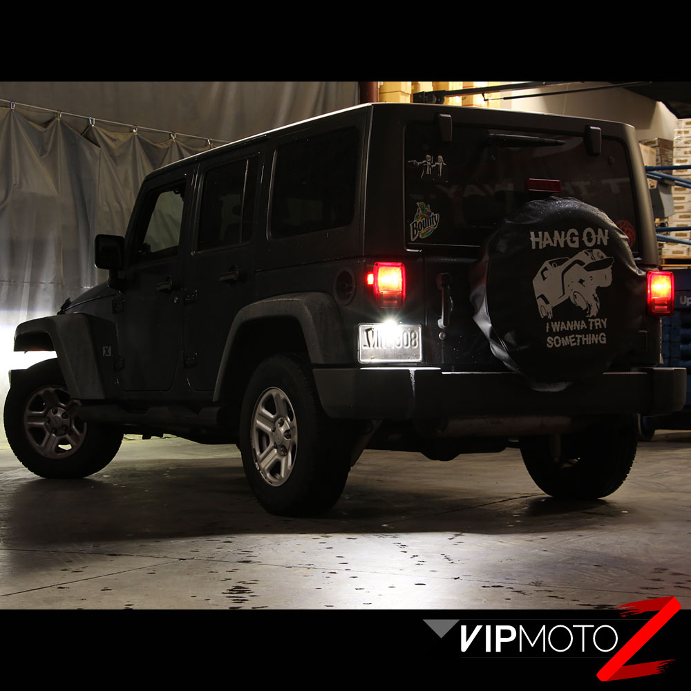 BRIGHT WHITE LED License Plate Light Tag Lamp Housing For 0718 Jeep Wrangler JK eBay