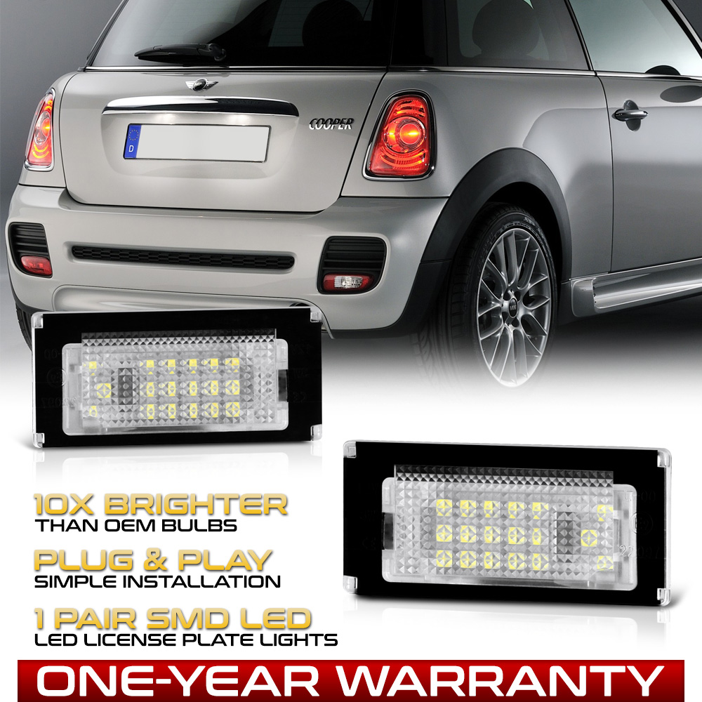 [COOL WHITE] SMD LED License Plate Lights Lamps Housing Mini Cooper R50
