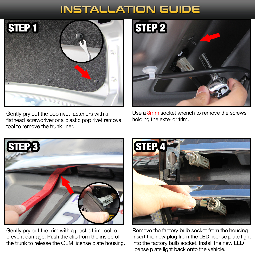 [FULL LED] White License Plate Light Housing SET For Nissan Altima