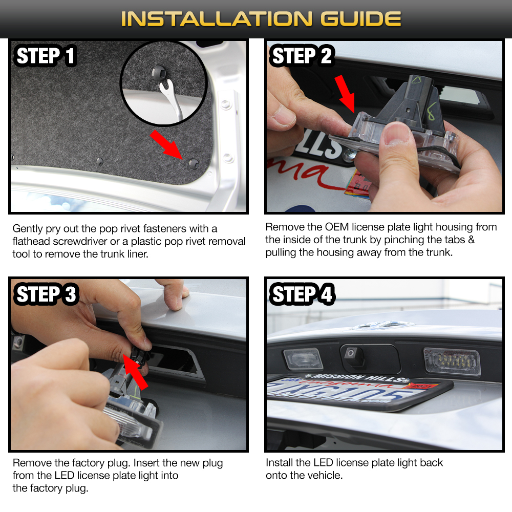 "SUPER BRIGHT" White SMD LED License Plate Lights Pair For 1419 Toyota