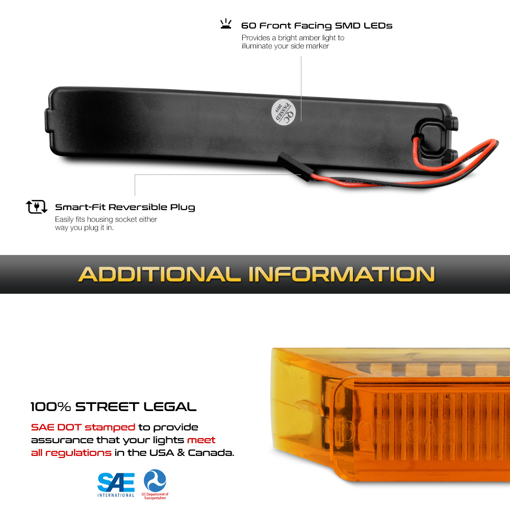 [AMBER LENS] LED Side Mirror Lights Signal Blinker Lamp For 20092014