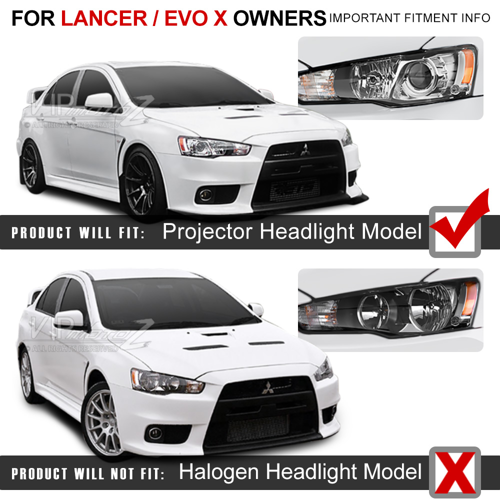 0817 MITSUBISHI LANCER EVOLUTION X 10 MR/GSR LED SMOKE HALO PROJECTOR