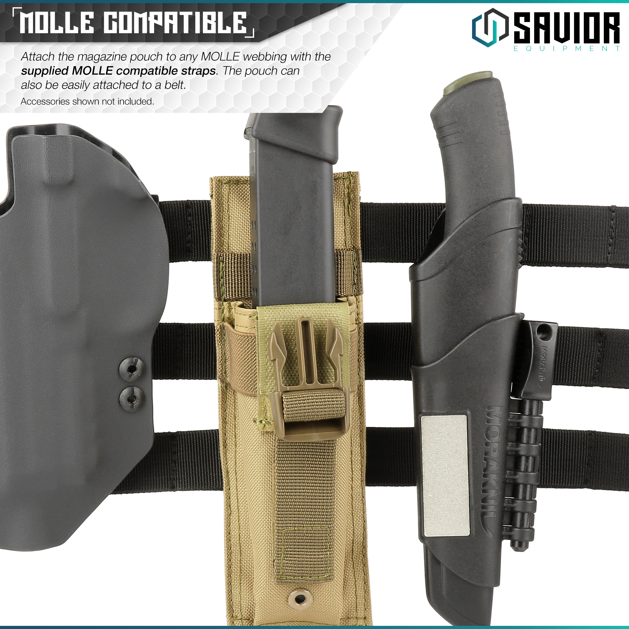 [MOLLE] Single/Triple .22 P5 9mm Ammo Tactical Pistol Mag Pouch