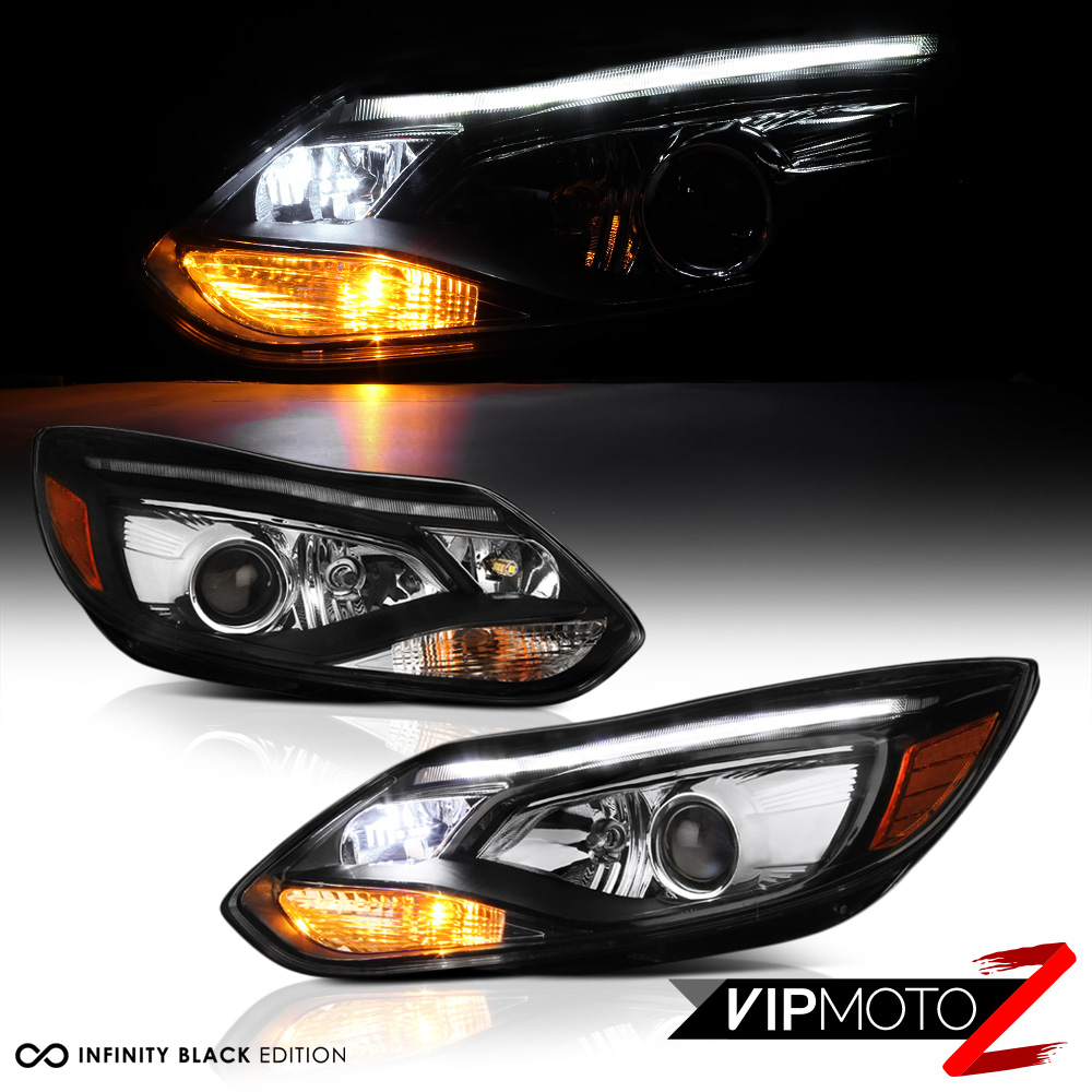 2012-2014 Ford Focus Sedan Hatchback Black LED DRL ...
