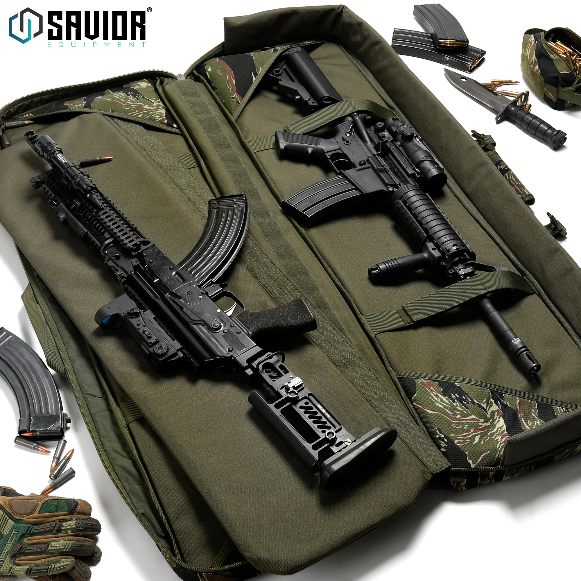 SAVIOR EQUIP Tactical Double Rifle Bag Gun Range Padded Soft Case 36" 42" 46" 55 - Picture 46 of 49