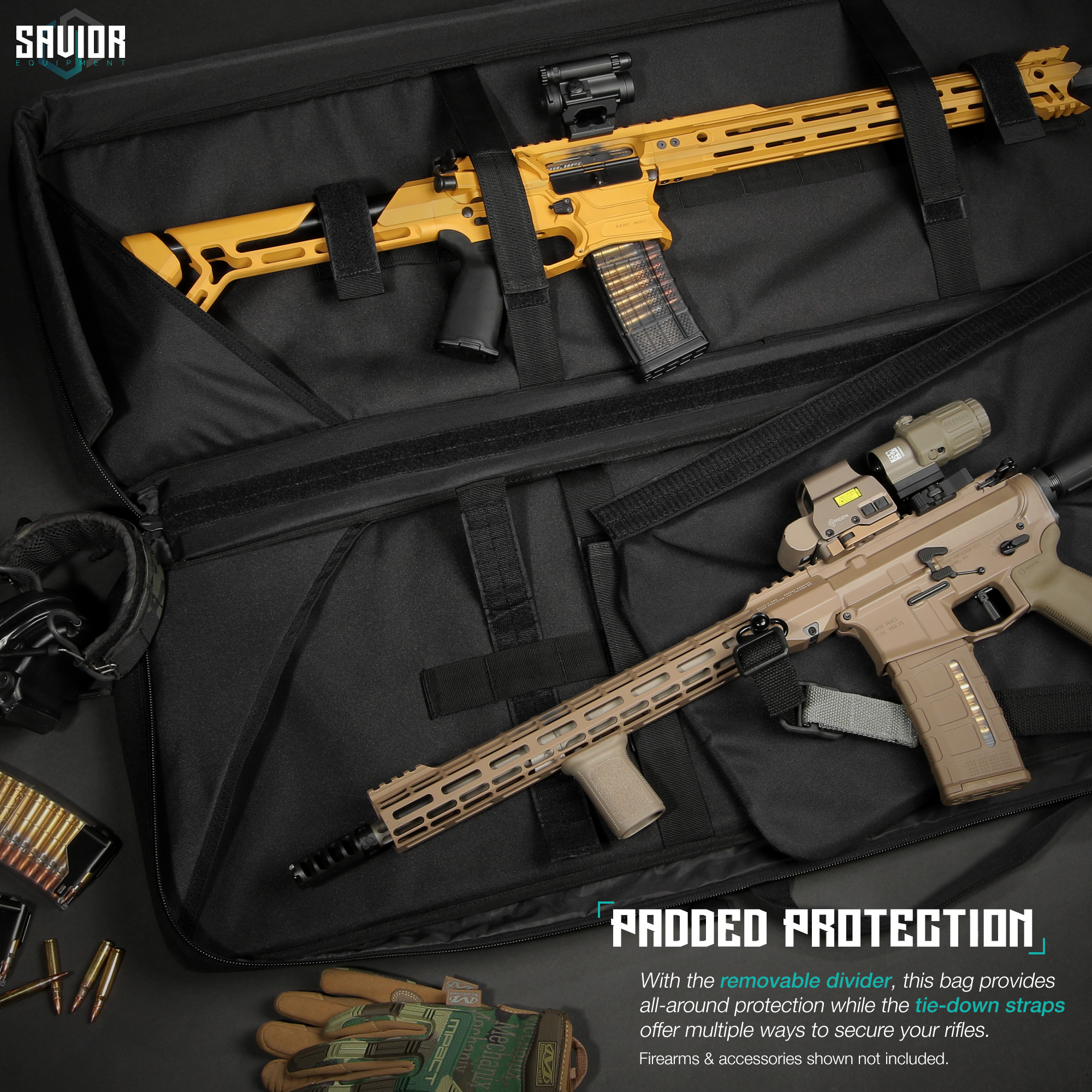 SAVIOR Specialist Series 36"-46" Tactical Double Rifle Bag Carbine Pistol Case - Picture 10 of 24