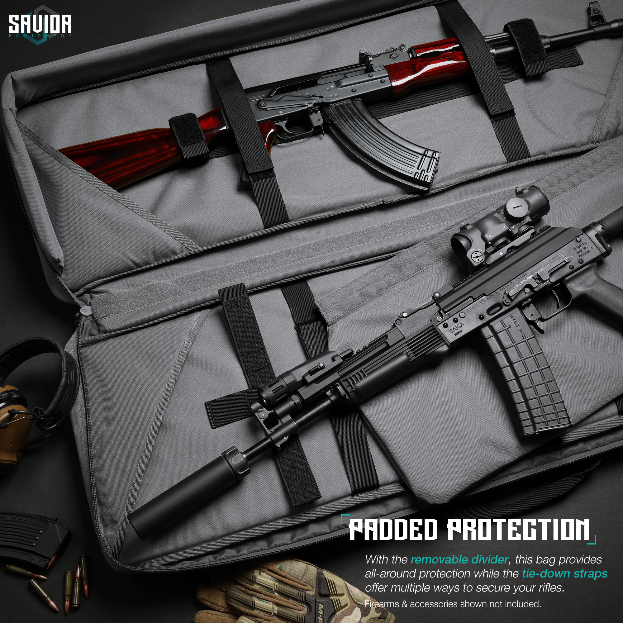 SAVIOR Specialist Series 36"-46" Tactical Double Rifle Bag Carbine Pistol Case - Picture 21 of 24