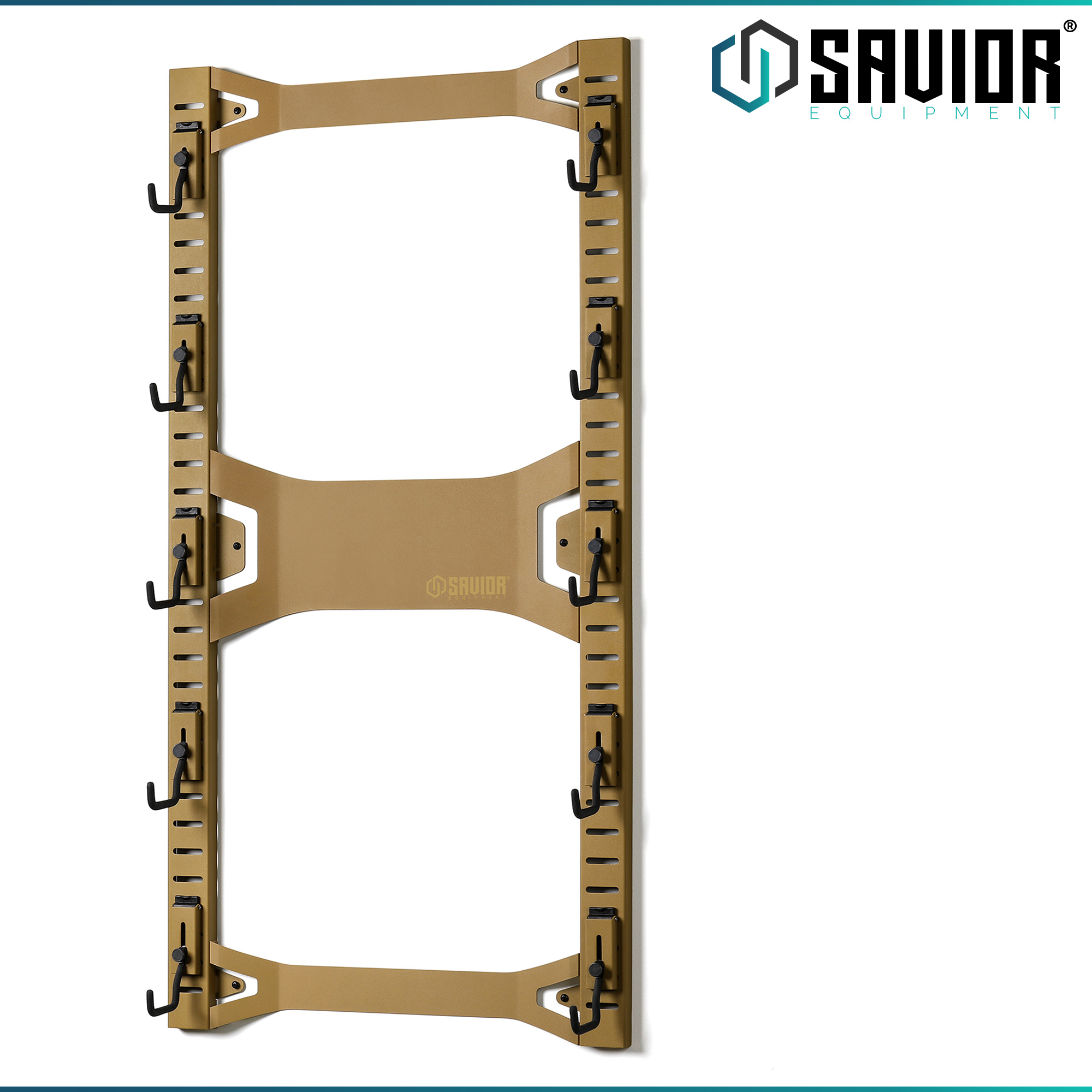 Tactical Horizontal 5 Gun Rifle Rack Hanger Shotgun Wall Mount Display + 10 Hook - Picture 14 of 25
